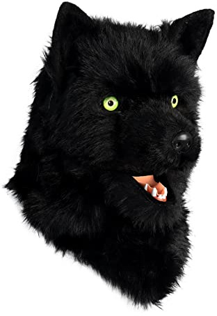 hbbhml Wolf Hundekopf Maske Plüsch Kunstfell Kostüm Cosplay Zubehör für Halloween Weihnachtsfeier
