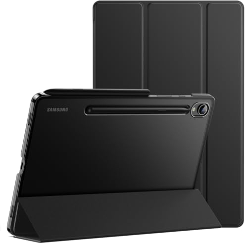 JETech Hülle für Samsung Galaxy Tab S9 11 Zoll, Dünn Transluzent Rückseite Tri-Fold Folio Ständer Tablet Schutzhülle, Unterstützung S Pen Aufladung (Graphite Schwarz)