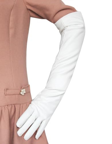 osiuujkw Bequeme lange Handschuhe aus PU Leder für Damen