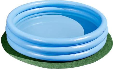 Misento Kunstrasen Easy, Poolunterlage rund, Outdoor Teppich - 130 cm, Grün | Nadelfilz Rasenteppich, wasserdurchlässig, Drainage-Noppen, 4mm, für Pool, Aufstellpool, Whirlpool