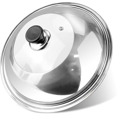 Glass Lid with Handle Tempered 11 Inch Cooking Replacement Cover Wok Accessories for Skillets, Round Cast Iron, Cast Aluminium, Stainless Steel Pans（28cm）