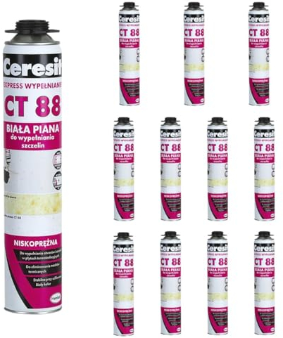 Ceresit Klebeschaum Bauschaum Weiß CT88 Express - Effektiver Dämmung- und Fugenfüller-Schaumstoff für präzise Anwendungen, PU-Schaum zum Isolieren, Konstruktionsschaum- (12x 750ml)