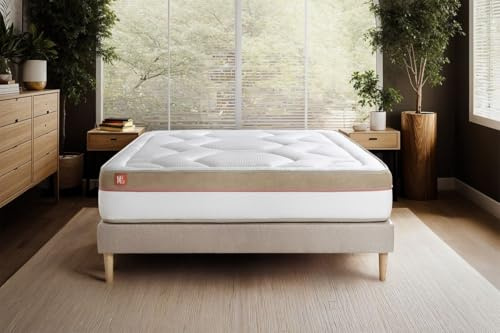 Marmottes & Co Matelas Le Cosy 200x200cm Mémoire de Forme 7 Zones de Confort - EP. 30cm | Epaisseur : 30 cm | Confort : Ferme