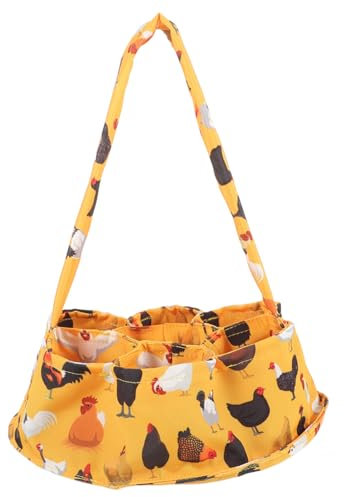 MOLUCKFU Canvas Egg Basket Farmhouse Style Pouches for Fresh Eggs Countertop Organizer Chicken Farm Garden Use