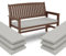 Falflor Outdoor Garden Bench Cushion 3 Seater Long Bench Chair Cushion Pad Non Slip Bench Chair Cushion Pad Porch Swing Cushion with Ties Long Bench Seat Pad for Rattan Sofa Porch Swing Hammock(Grey)