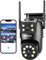 2.5K 4MP Telecamera Wi-Fi Esterno/Interno, 360°PTZ Videocamera Sorveglianza Wifi con Doppio Obiettivo, Visione Notturna a Colori, Rilevamento Umano PIR, Tracciamento di Movimento, Audio a 2 Vie, IP66