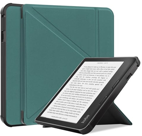 DayQiQiPu Case for Kobo Sage 2021 8 Inch Ultra-Thin TPU eReader Case With Auto Sleep/Wake Function With Two Way Stand Protection Cover - Dark green
