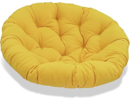 JIcloun Papasansessel Kissen 160cm, Stuhlkissen für Papasan Chair, Wasserdicht Dicke Bodenkissen Rund Groß, Runde Ersatzpolster für Hängesessel Rattansessel Korbsessel Outdoor Gartenmöbel Gelb