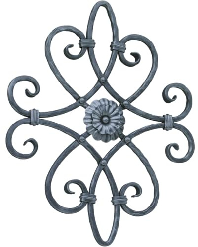 IAM DESIGN Elemento decorativo 430 x 530 mm, in ferro forgiato, adatto per ringhiere per scale in ferro battuto