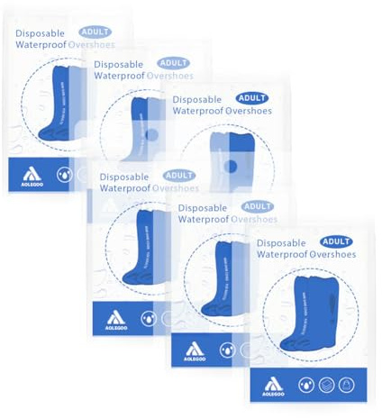 Aolegoo 6 Paio Copriscarpe Impermeabili, Copriscarpe Monouso, Ideali per la Pioggia e il Tempo Nevoso (Blu)