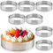 XIANGLONGY 8 Pièces Cercle a Tarte Perforé en 430 Acier Inoxydable, 8 cm Anneaux de Tartes, Résistants à la Chaleur Moule a Tartelette pour Quiches, Gâteaux, Mousse
