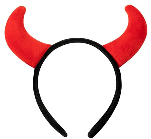 SHIFANQI Rot Teufels Hörner Haarreif für Damen, Stirnband für Hexen Kostüm Cospaly, Kopfschmuck Haarschmuck Deko Accessoire zu Halloween, Karneval & Fasching