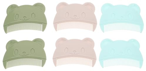 BESTYASH 6pcs Hair Comb Bear Shaped Newborn Scalp Brush Cradle Cap Treatment for Gentle Hair Grooming