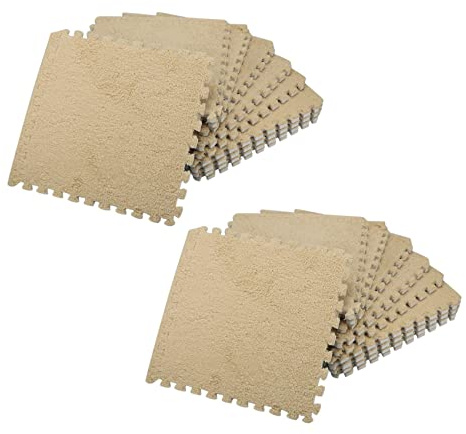 Idhadkc 20 Piece Interlocking Foam EVA Fuzzy Mat Flooring Carpet Tiles for Kids - Perfect for Nursery Décor, Baby Room