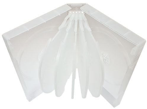 River 12-Way Frosty Clear 39mm DVD Case – Holds 12 Discs, Durable Polypropylene, Transparent Outer Sleeve, Booklet Clips, 190mm x 135mm x 39mm (1)
