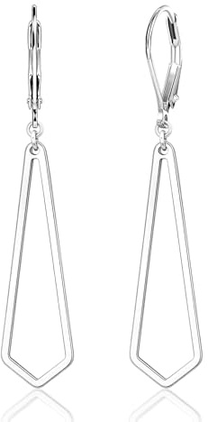 Gold/Silber 925 Hängend Ohrringe Damen Durchbrochene Geometrie Anhänger | ALEXCARFT Gold/Silber 925 Hängend Ohrringe Damen Lange Durchbrochene Geometrie Anhänger Ohrring Hypoallergen Schmuck Geschenk