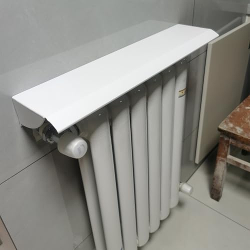 Mensola per radiatore senza trapano, 110 cm, copertura salvaspazio per cucina, veranda e cortile, facile da montare, massimizza lo stoccaggio, ideale per hotel e decorazioni per la casa (110 x 14,5 cm