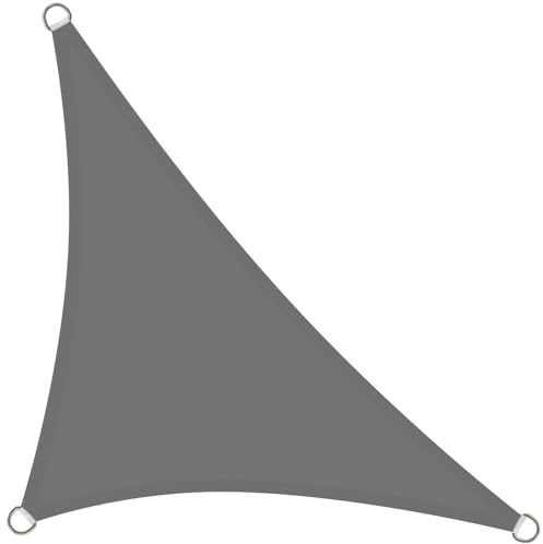 Rivenlo Toldo Vela Triangular 3x3x4,3 m, Vela de Sombra Impermeable Protección Rayos UV PES Toldos para Exterior Terraza Patio Jardín, Gris