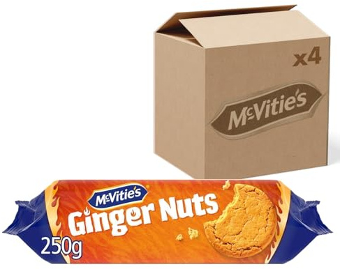 McVitie's Ginger Nuts Biscuits, 250 g (Pack of 4)