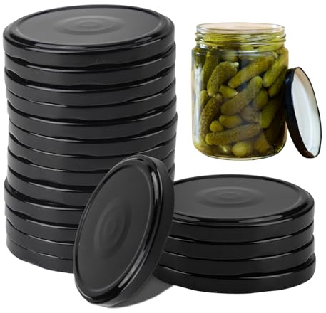 Vaskula 30 Stück Deckel für Gläser To 82mm Schraubdeckel für Gläser Twist off Deckel Runden mit 6 EinrastzäHnen Dosendeckel für Marmeladengläser, Einmachgläser und zur Aufbewahrung von Lebensmitteln