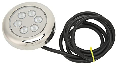 Aramox Luz Subacuática LED, Luz Marina Impermeable, Montaje en Superficie de 3,5 Pulgadas, 12 V‑24 V para Yates y Barcos (RGBW)