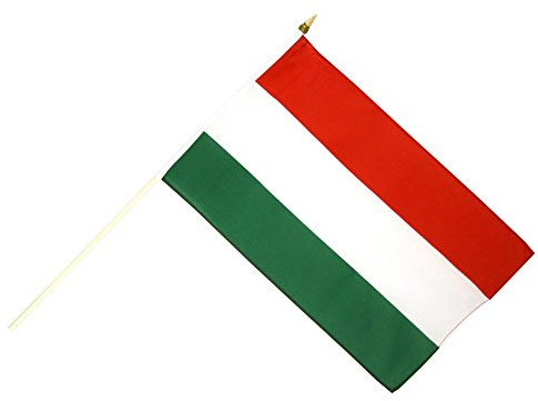 Flaggenfritze Stockflagge/Stockfahne Ungarn + gratis Sticker