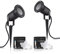 Auraglow Deep Recessed Garden Spike Light GU10 Holder IP54 Outdoor Uplighter - Cool White LED Light Bulb Included - 2 Pack