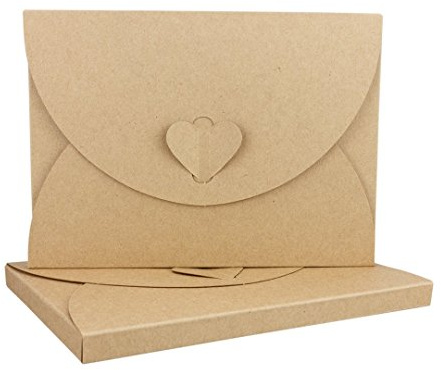A6 Mappe mit 10 mm Füllhöhe und Schmetterlingsverschluss, Mäppchen für Fotos und Karten im Postkartenformat, Kraftkarton, Kraftpapier - 25er Pack