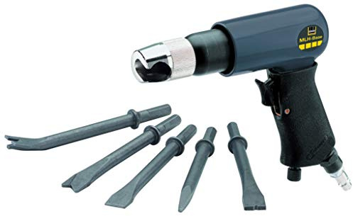 SCHNEIDER Meißelhammer mit 65 mm Hub, Luftregler, Gummigriff, im Kunststoffkoffer mit komplettem Satz Meißel, Flachmeißel, Blechtrenner, Schneider und Bolzenentferner