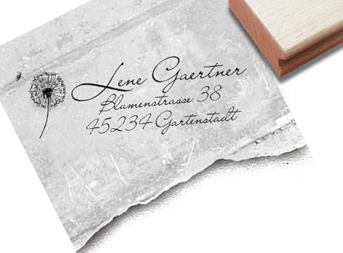 Stempel - Individueller Adressstempel PUSTEBLUME II, Familienstempel personalisiert Adresse Geschenk zum Geburtstag - zAcheR-fineT