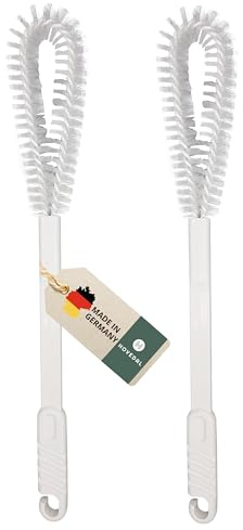 2er Set Urinalbürste, Made in Germany, Bürste zur Urinal WC Reinigung, Biegsame Urinal Reinigungsbürste, Schmale Klobürste für Urinale, Zubehör Pflege von Urinalen und kleinen Ausläufen