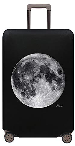 ZIXINGA Kofferhülle Elastisch 18-32Zoll Kofferschutzhülle Gepäck Cover Reisekoffer Hülle Kofferschutz Luggage Cover Gepäckabdeckung Kofferschutzhülle mit Reißveschluss (Exploring The Moon, XL)