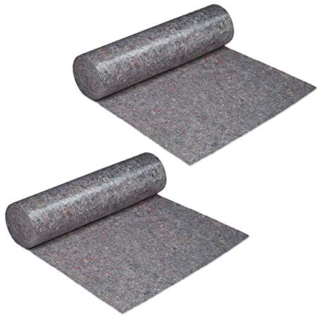 2 x Malervlies, Abdeckvlies Rolle, je 1 m x 50 m = 50m², rutschfest, wasserabweisend, 220g/m², Streichen, Umzug, grau