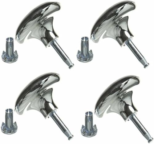 Just Accessories Chrom-Möbel-Bettfüße, Beingleiter, Rollen und Einsatz für Diwan, Bett, Sofa, Sessel, 4 Stück