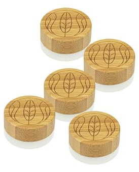 Wachsmann – leere Glastiegel mit Bambusdeckel (5 ml, 20 ml, 50 ml oder 100 ml) – auslaufsicher, dickes Milchglas – nachhaltige Kosmetikbehälter für DIY Kosmetik, Cremes & Salben