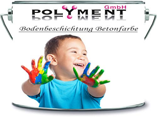 Polyment GmbH Vernice per pavimenti in resina epossidica, per interni, per piastrelle, per cemento, per garage, cantina, soggiorno, resina epossidica (rosso traffico Ral 3020, 1,25 kg)