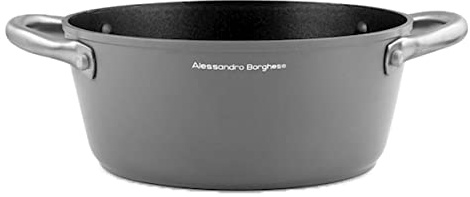 H&H Inox Quality Casseruola, Rivestimento Antiaderente e Manico Inox Rivettato, cm 20 Cooking Style e Il lusso della semplicità di Chef Alessandro Borghese.