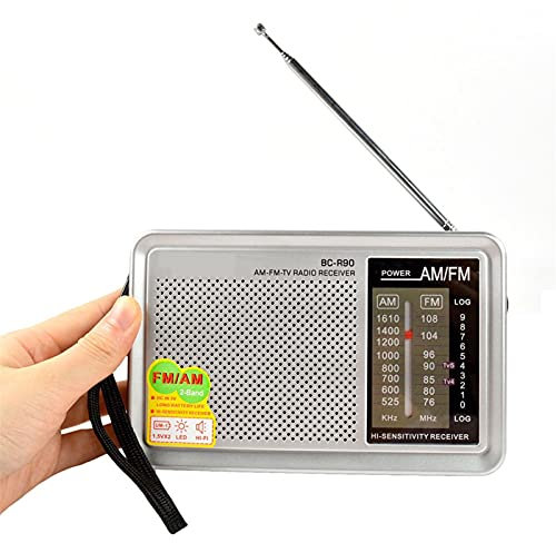Radio AM FM portable, haut-parleur intégré rétro à l'ancienne, récepteur mondial multifonctionnel, convient pour les anciens Radyo (blanc)