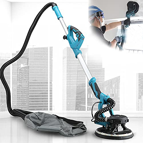Levigatrice per Muro 1800W,Rotorbitale Secco Cemento Calcestruzzo Levigatrice,Luce LED,5 Velocità Regolabile,Maniglia Retrattile,con 20 Carta Vetrata,Per levigatura professionale Pareti,Soffitto,220V