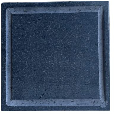 Mottiwood, Piedra volcánica siciliana con desagüe, cuadrada 20 x 20, placa refractaria para cocinar (20 x 20 x 2 cm)