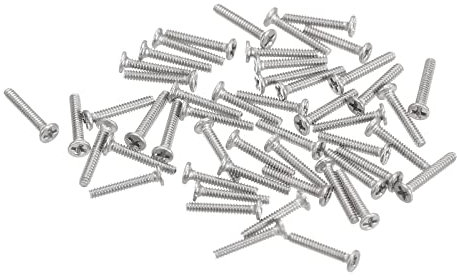 sourcing map M1-0.25 X 6 mm 100pcs Plat Rond Diriger Vis 304 Inoxydable Acier Phillips Conduire Machine Vis Matériel Attache pour Meubles Connexion