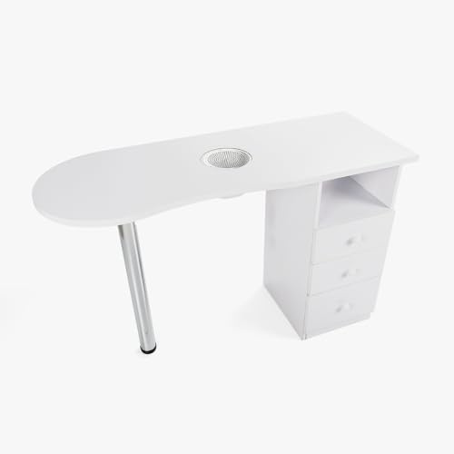Produce Shop Tavolo per manicure con aspiratore e cassettiere e palo cromato Leopard