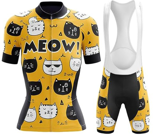 Vêtements Cyclisme Femme Été Maillot de Velo VTT Manche Courte,Tenue Cycliste MTB Jerseys et Cuissard à Bretelle avec 19D Coussin Gel,Ensemble Combinaisons de Cycling Respirant Séchage Rapide(B6,XL)