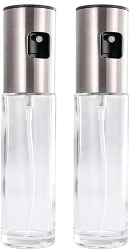 Anna Flowers 2 pulverizadores de aceite, spray de aceite de oliva de cristal para cocina, pulverizador de aceite de vinagre, pulverizador de aceite para cocina, horno, barbacoa, horno, ensalada para
