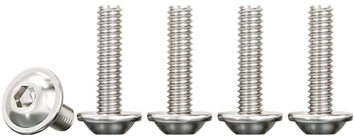 Drenky Vis à Tête Bombée avec Bride et Six Pans Creux, 50 Pièces Vise à Métaux M4x20mm Acier Inoxydable A2 V2A Boulon à Hexagonale pour Les Connexions Mécaniques