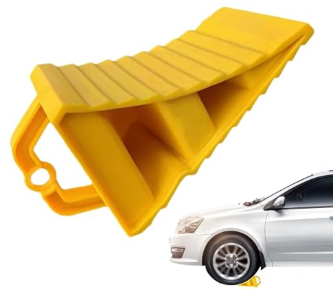 Lot de 2 cales de roue de camion NG avec poignée de transport, 2 cales de frein, patins de frein, cales de roue pour voiture, remorque, accessoires de voiture, camping-car, jaune