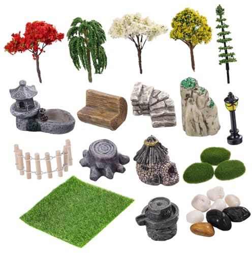 Mipcase 1ensemble Miniature Decor Set Plastique pour Terrarium Et Mini Accessoires De Décoration De Miniature