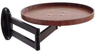 ZXTRYBHD Runder Wandtisch, Klapptisch Küche, Klappbarer Wandschreibtisch, Geeignet für Schlafzimmer, Arbeitszimmer, Wohnzimmer, Balkon(Color:Brown)
