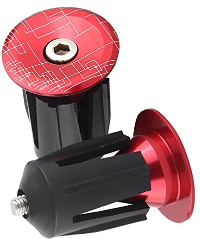 UPALDHOU Fahrrad-Lenker-Endstopfen, 2 Stück Fahrrad-Lenker-Endkappen-Stecker, Fahrrad-Lenkerstopfen für Rennrad, Mountainbike (Rot)