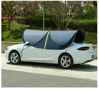 Copri Auto Per Esterno Portatile, Parasole Per Tenda Per Auto Universale Per Ombrellone, Tenda Da Tetto Pieghevole Mantiene Fresco Il Tuo Veicolo, Carport Mobile Copertura Per Tettuccio(Blue,425cm)